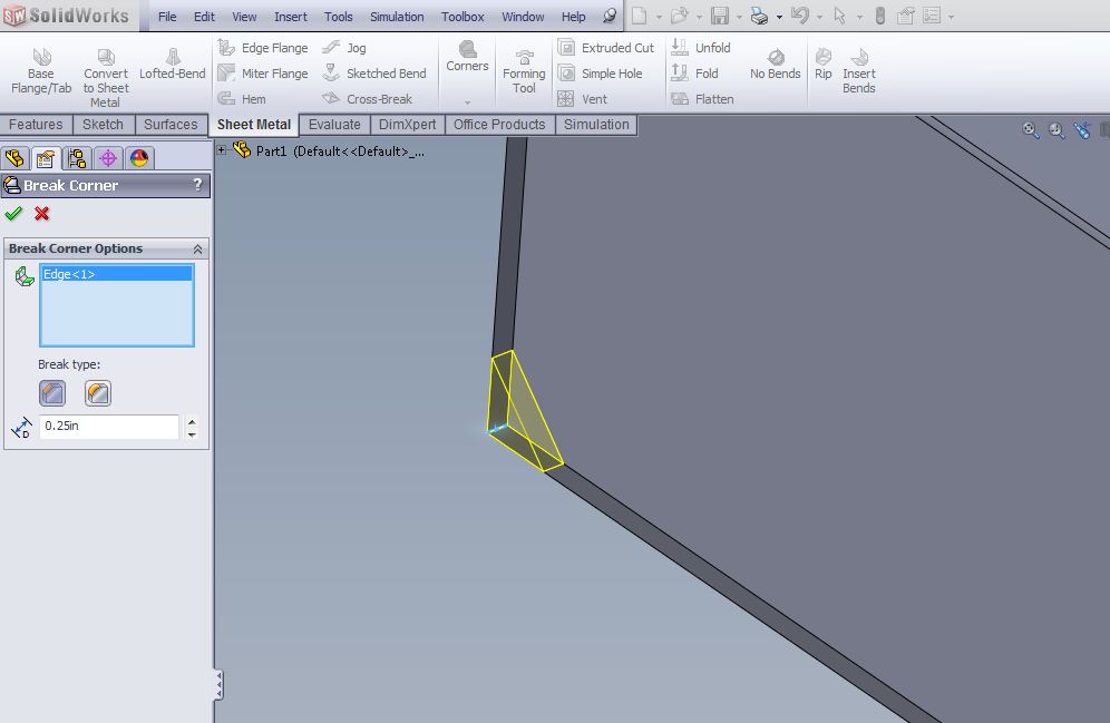 Sheetmetal Chamfer in SolidWorks - Computer Aided Technology