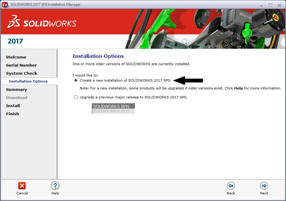 save as solidworks 2017 file in 2018