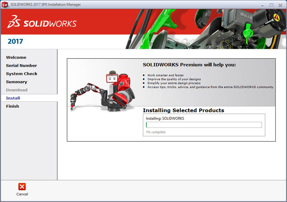 solidworks download location installation no space available 2017 help