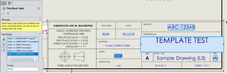 Solidworks What Is “title Block Fields”